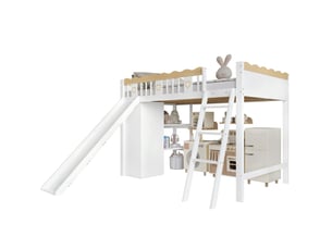 Lit mezzanine 90x200 cm MEUBLIV coloris bicolore