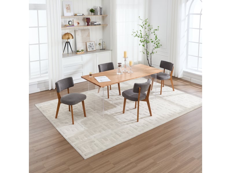  Lot de 2 chaises en tissu coloris gris chaise gris - Conforama E