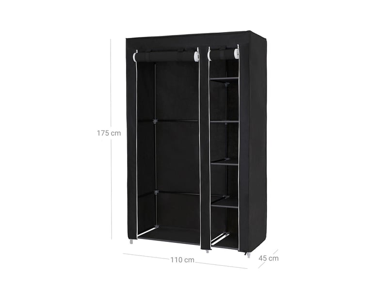  Armoire de rangement penderie de vêtement pliable en tissu non-tissé 110 x 45 x 175 cm noir lsf007 12_0003664  - Conforama D