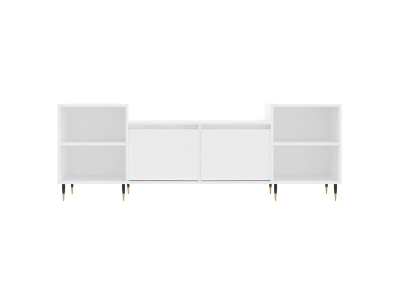  Meuble tv - banc tv - meuble de rangement blanc 160x35x55 cm bois d'ingénierie  - Conforama E
