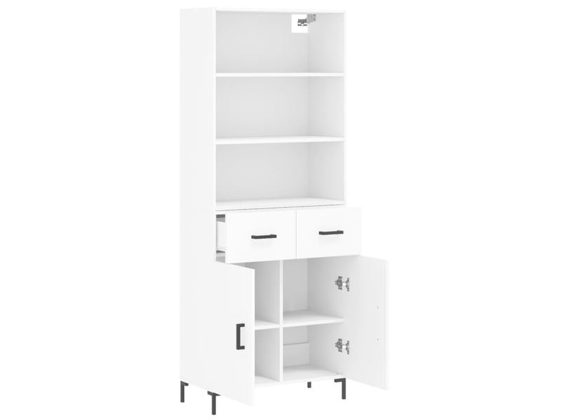  Buffet haut - bahut - meuble de rangement blanc 69,5x34x180 cm bois d'ingénierie  - Conforama D