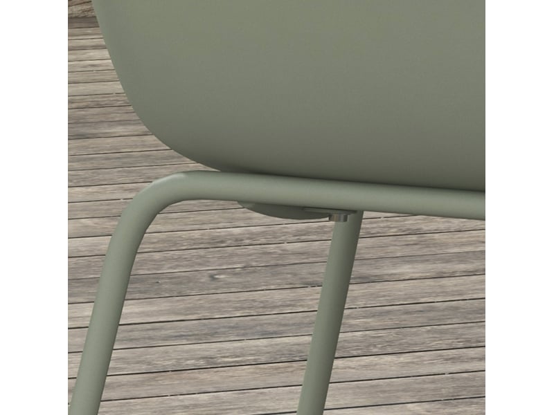 Lot de 4 chaises de jardin 59 x 55 x 84 cm – vert – accoudoirs, dossier haut et résistantes aux intempéries - Conforama D