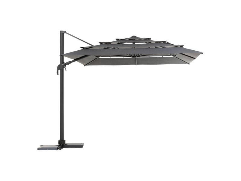 Parasol déporté rectangulaire multi-toile melhia anthracite 4x3m MELHIA - Conforama A