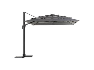 Parasol déporté rectangulaire multi-toile melhia anthracite 4x3m