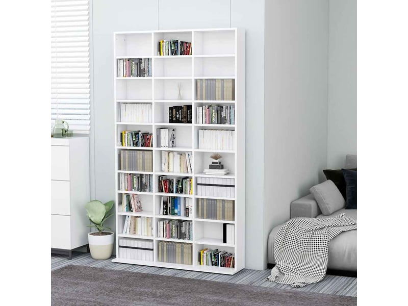 Petite bibliothèque, armoire à cd blanc 102x23x177,5 cm bois d'ingénierie - Conforama B