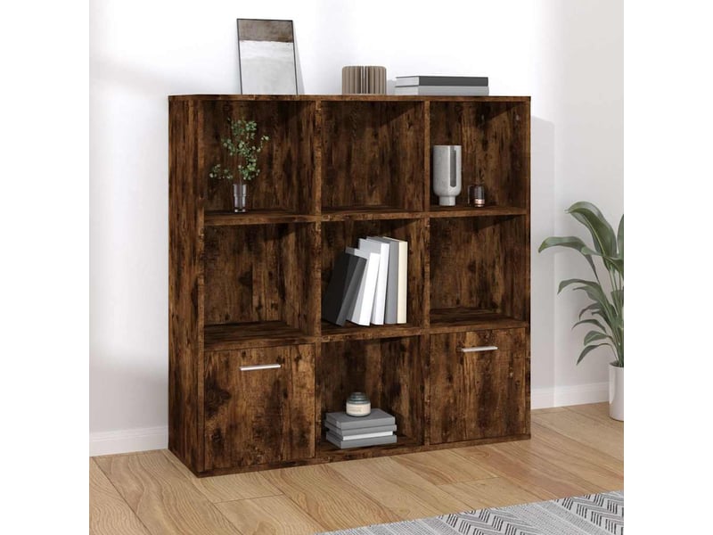  Bibliothèque, armoire à livres chêne fumé 98x30x98 cm  - Conforama B