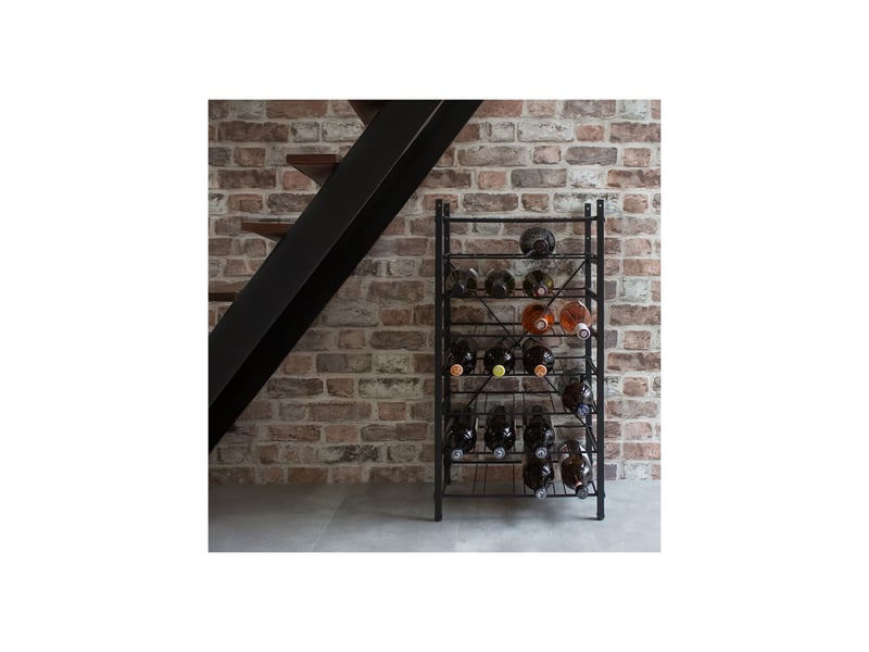  Range-bouteilles 32 bouteilles en métal noir 40 x 26 x 80 cm 62839 - Conforama B