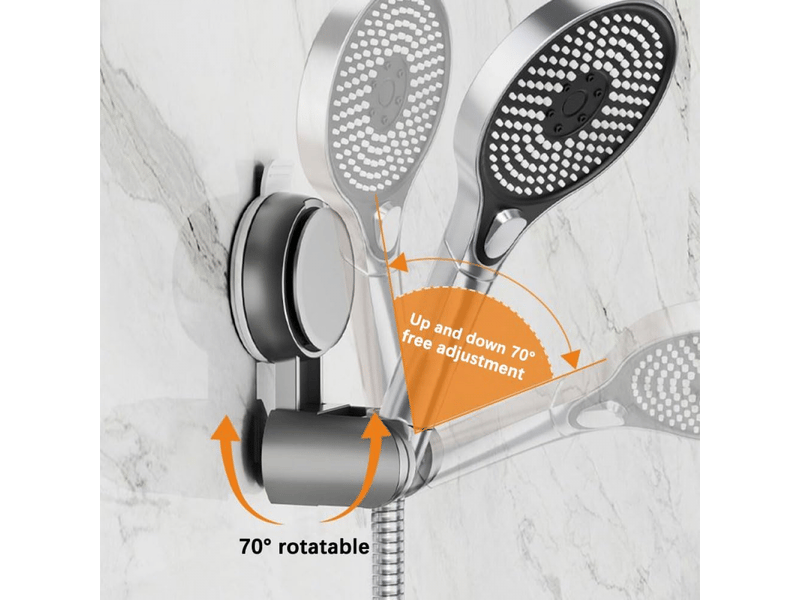  Support douche ventouse réglable - fixation universelle, pommeau de douche sans perçage, installation simple  - Conforama D