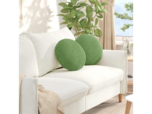 Lot de 2 coussins de siège, coussins décoratifs vert clair ø 40 x 13 cm velours cf59938