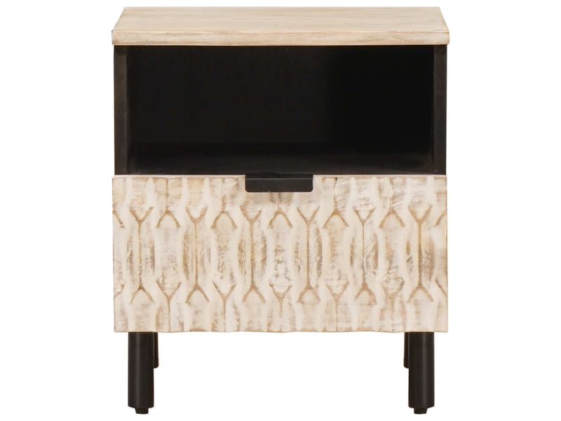  Table de chevet avec tiroir 2 pièces blanc 40 x 33 x 46 cm  - Conforama E