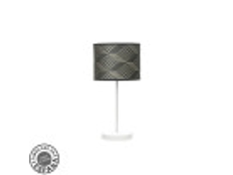 Fabrilamp moda lampe à poser blanc gris, abat-jour textile motif tetris gris, 1 x e14, 42 cm 212470111 - Conforama B