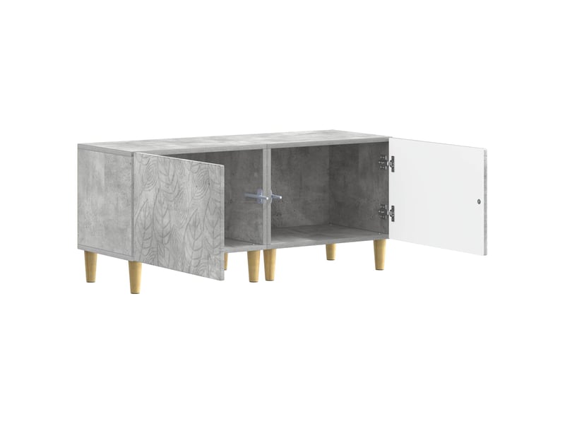  Meuble tv - banc tv - meuble de rangement gris béton bois d'ingénierie  - Conforama C