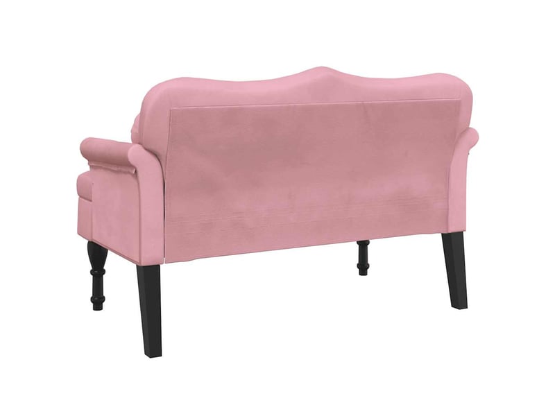  Banc salon, banc interieur avec coussins rose 120,5x65x75 cm velours  - Conforama E