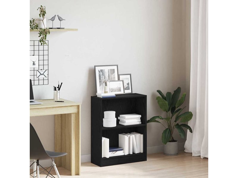  Bibliothèque, armoire à livres 60 x 24 x 76 cm bois d'ingénierie chêne noir  - Conforama B