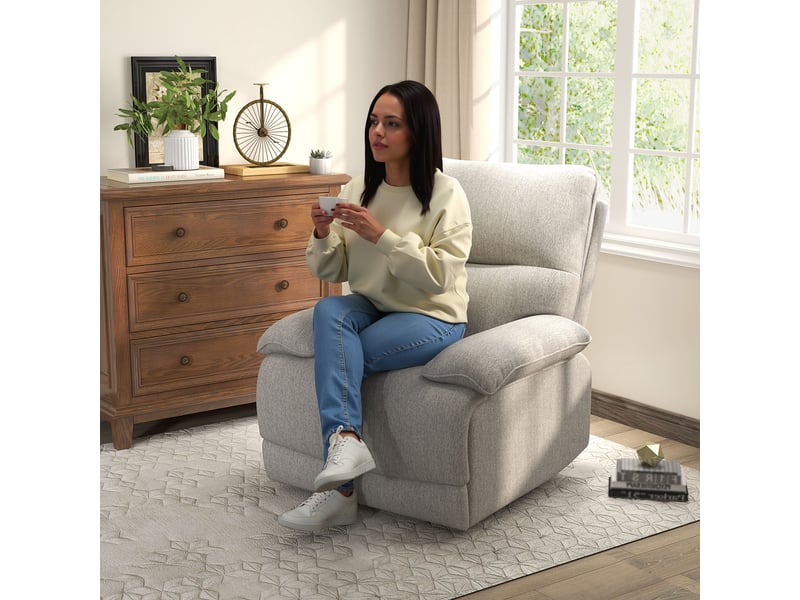  Fauteuil de relaxation, fauteuil inclinable, polyester, 89x98x101cm, gris  - Conforama C