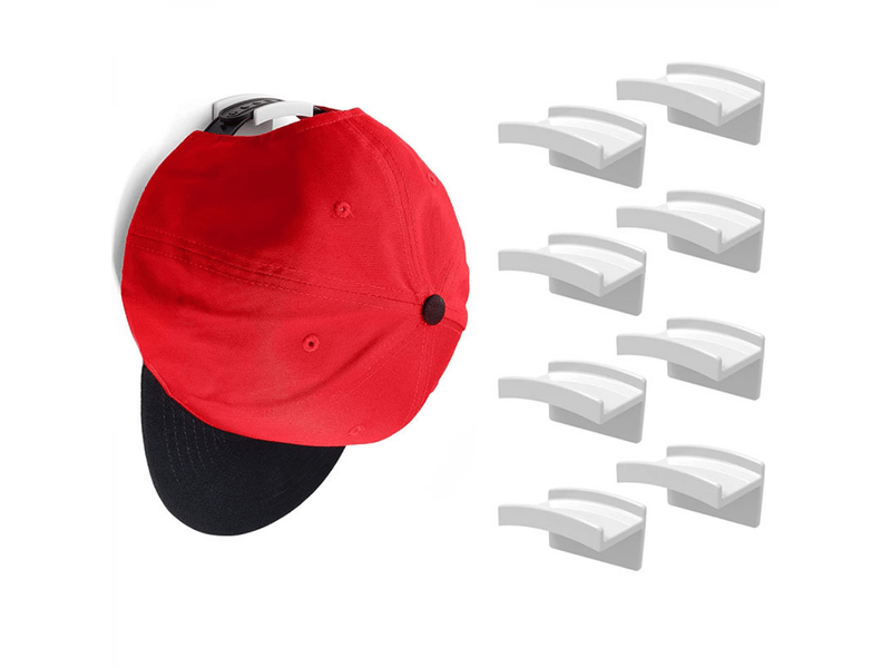  Blanc - 10 porte-chapeaux, suspension murale de casquettes de baseball, porte-chapeau collé, porte-serviette pour chapeau, organisateur de porte, pièc  - Conforama D