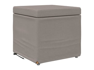 Tabouret bas, ottoman taupe 41x41x40 cm tissu et bois stratifié