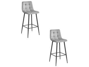 tabouret de bar  SANS MARQUE  - argenté hauteur d'assise 76 cm vendu Par paire