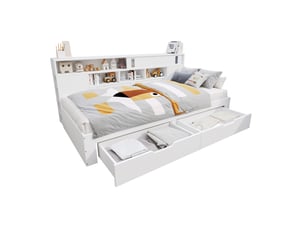 Lit simple 140x190 cm coloris blanc