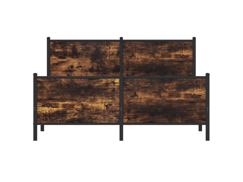  Lit double- lit adulte -  cadre de lit en métal sans matelas chêne fumé 150x200 cm  - Conforama D