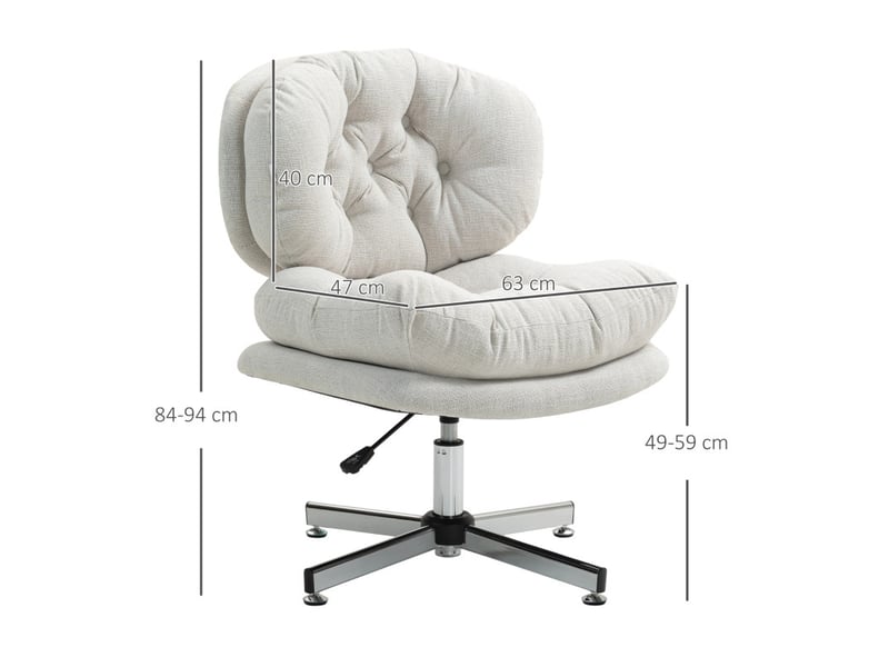 Chaise de bureau solvael chaise pivotante rembourrée réglable blanc crème - Conforama C