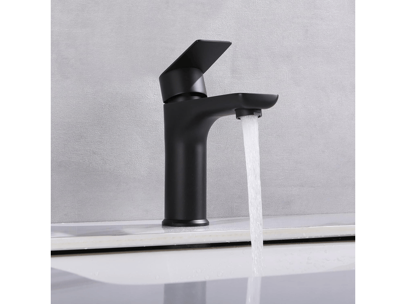  Robinet de lavabo de salle de bain, robinet de lavabo de vanité, eau chaude et froide (noir)  - Conforama E