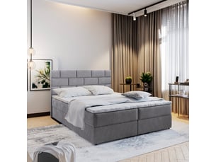 Lit avec rangement 160x200 cm <strong>MASSENO</strong>  <strong></strong> coloris gris