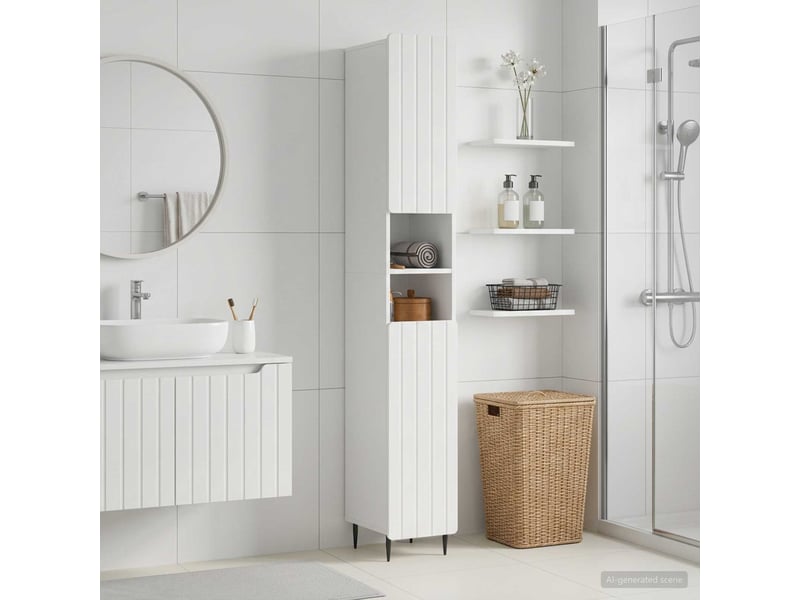 Colonne de salle de bain avec étagère ouverte zwolle shl2548 - Conforama B