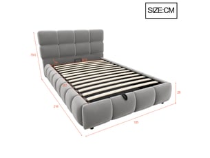 Lit simple 90x200 cm coloris gris