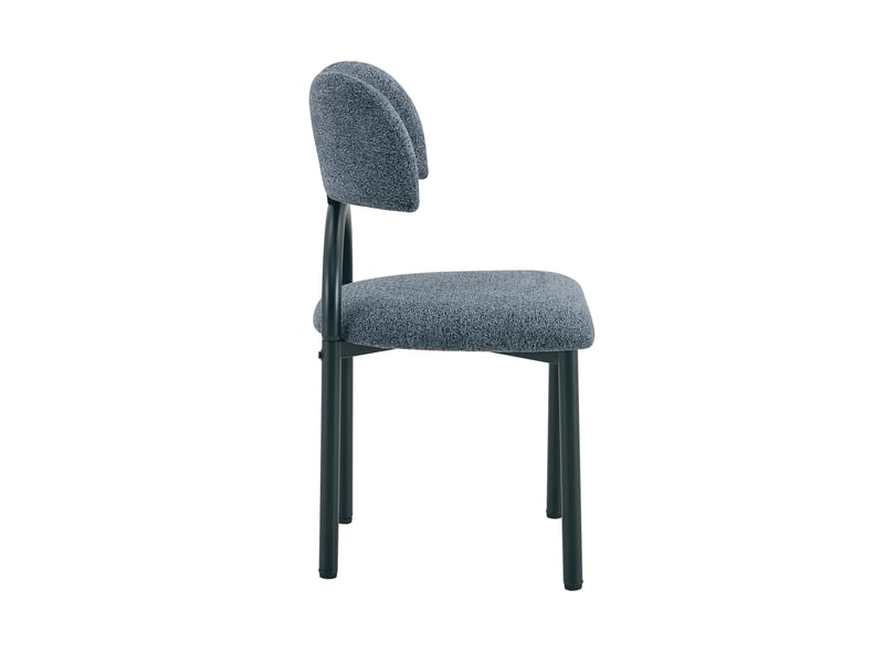  Chaises de salle à manger modernes, lot de 2, assise et dossier rembourrés, métal noir  - Conforama E