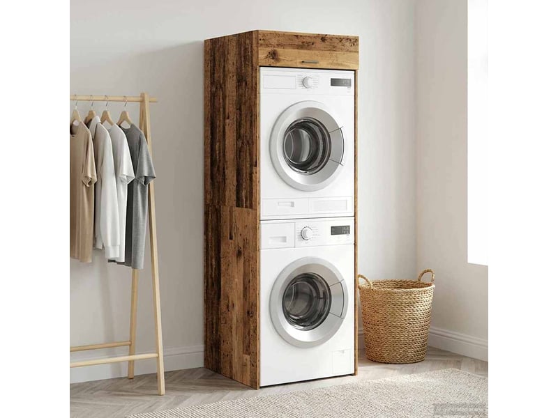 Armoire pour machine à laver bois ancien 67,5x68x200 cm - Conforama D
