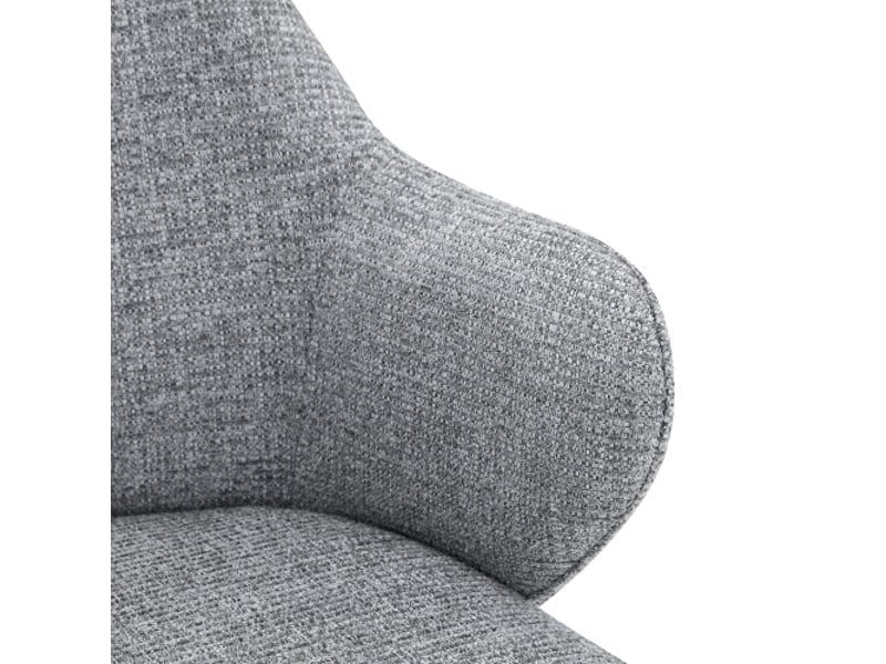 Lot de 2 chaises de salle à manger gris en tissu - hauteur 83 cm - pieds croisés métal renforcé - dossier enveloppant  - Conforama D