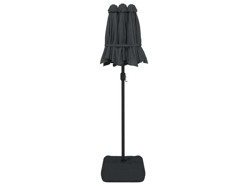  Parasol de jardin double tête 316 x 145 x 240 cm protection anti-uv design robuste en polyester anthracite 02_0047387  - Conforama D