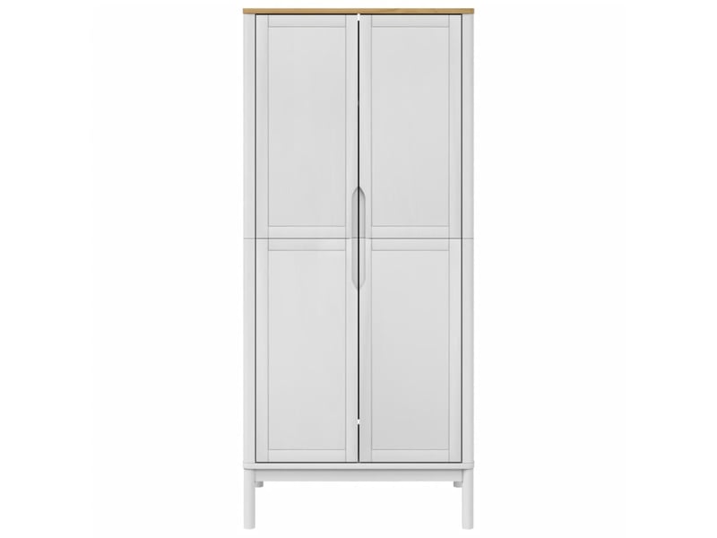  Garde-robe chambre, armoire de rangement floro blanc 77x53x171 cm bois massif de pin  - Conforama E