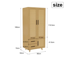 Armoire       coloris marron largeur 166 cm
