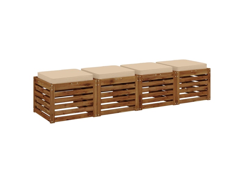  Lot de 4 coussins de siège, coussins d'assise vught 100 % polyester crème cf60715  - Conforama C