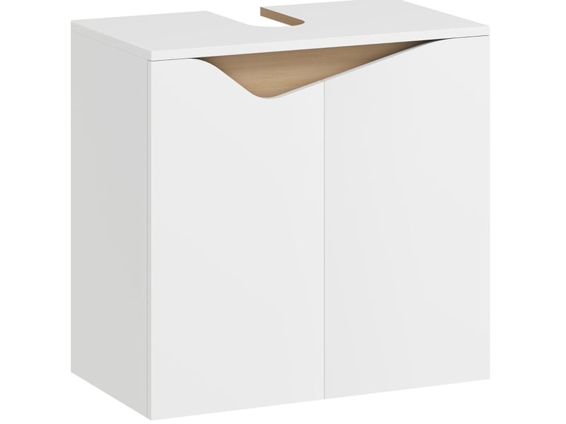  Commode de salle de bain, avec portes soft-close, blanc, 60 x 35 x 57,9 cm  - Conforama A