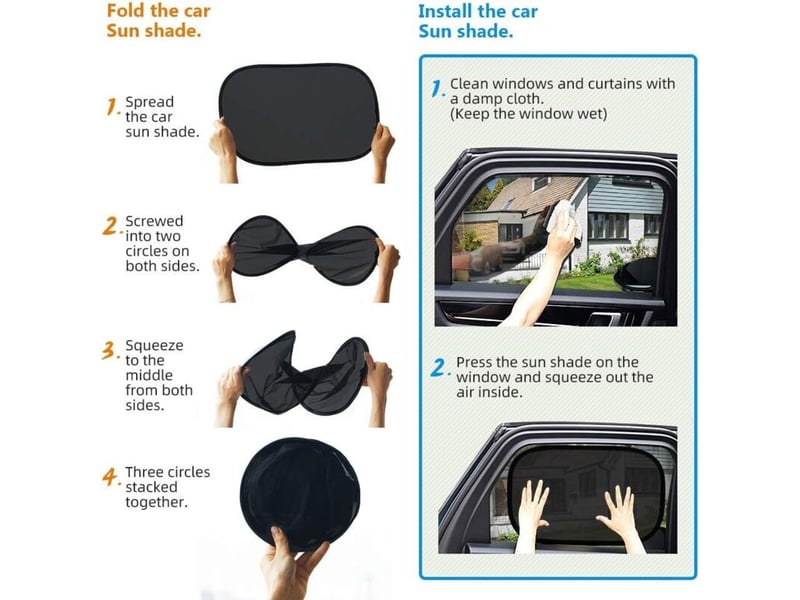 Pare soleil voiture bébé avec protection uv, chien - 2 pièces (noir) - Conforama D