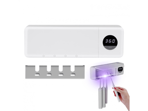 Porte-brosse à dents pour salle de bain, support de brosse à dents uv à fixation murale, affichage numérique, décoration de salle de bain