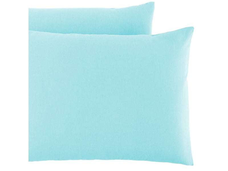  Lot 2 taies d'oreiller 50x70 cm lin métis aqua PD25524 - Conforama B