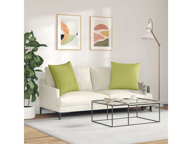  Lot de 2 coussins de canapé, coussins décoratifs tissu vert clair 80 x 80 cm cf58981  - Conforama D