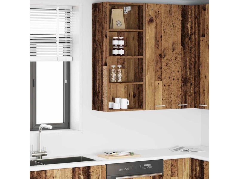 Meuble de rangement cuisine, armoire suspendue bois ancien 40x29,5x100cm - Conforama B