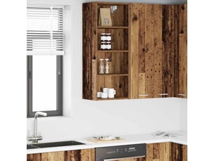 Meuble de rangement cuisine, armoire suspendue bois ancien 40x29,5x100cm