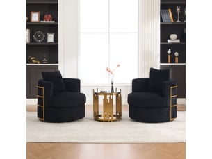 Fauteuil fixe pivotant  <strong>DUBOISDESIGN</strong> <strong></strong> Velours côtelé noir