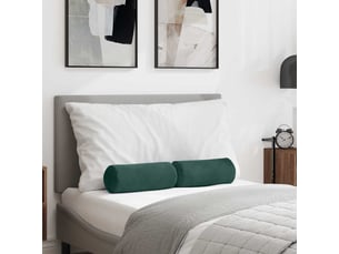Lot de 2 coussins d'accent, coussins décoratifs, coussins lombaires vert foncé ø 15 x 40 cm cf56754