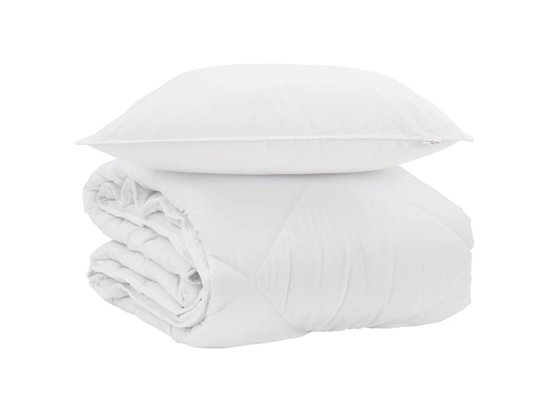  Duvet d'été simple avec oreiller 2 pièces - couette blanc microfibre  - Conforama A