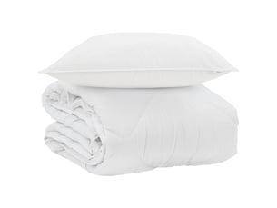 Duvet d'été simple avec oreiller 2 pièces - couette blanc microfibre