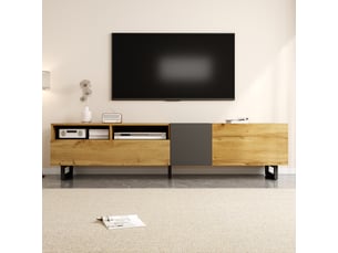 Meuble tv coloris beige 170 cm <strong>PEXCHO</strong>  <strong></strong>