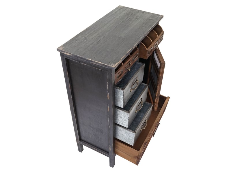  Commode en bois massif six tiroirs rangement 90 x 65 x 32 cm en bois de sapin blanc 04_0010978  - Conforama D
