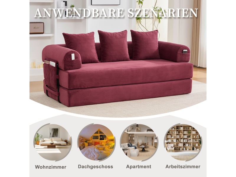  Canapé convertible, canapé-lit; poches latérales, en tissu, pour salon  - Conforama W